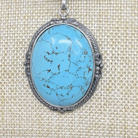 Multi Strand Red Coral and Turquoise Sterling Silver Pendant Statement Necklace - Picture 2 of 11